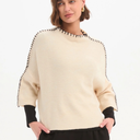 Tirelli Contrast Stitch Detail Knit Sweater In Cream