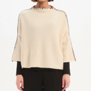 Tirelli Contrast Stitch Detail Knit Sweater In Cream