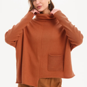 Tirelli Roll Hem Pocket Knit Sweater In Amberstone