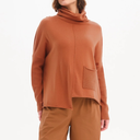 Tirelli Roll Hem Pocket Knit Sweater In Amberstone