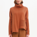 Tirelli  Roll Hem Pocket Knit Sweater In Amberstone