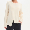 Tirelli Textured Cuff Knit Sweater In Cream