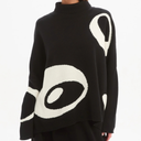 Tirelli Retro Circle Print Knit Sweater In Navy/Cream