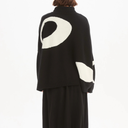 Tirelli Retro Circle Print Knit Sweater In Navy/Cream