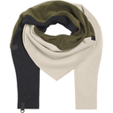 Henriette Steffensen Triangle Scarf In Moss, Kit And Soft Black