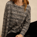 Sahara Abstract Ripple Jersey Boxy Top In Dove Multi