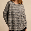Sahara Abstract Ripple Jersey Boxy Top In Dove Multi