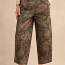 Sahara Vintage Damask Denim Bubble Trouser In Grey Multi