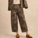 Sahara Vintage Damask Denim Bubble Trouser In Grey Multi