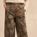 Sahara Vintage Damask Denim Bubble Trouser In Grey Multi