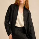 Sahara Stitched Jacquard Jacket In Black And White