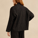 Sahara Stitched Jacquard Jacket In Black And White