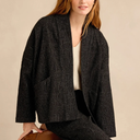 Sahara Stitched Jacquard Jacket In Black And White