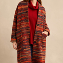 Sahara Artisan Wool Blend Stripe Coat In Multi