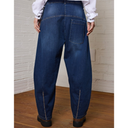 Lurdes Bergada Barrel Leg Jeans In Denim Blue