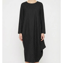 Oska Dress 6562 Chalk Pinstripe Dress in Black