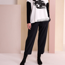 Naya Drawstring Trousers With Tab At Hem In Black