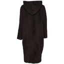 Naya Jacquard Section Coat With Ring Detail In Black And Choko