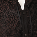 Naya Jacquard Sleeveless Hooded Gilet Top In Black And Choko