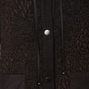 Naya Jacquard Sleeveless Hooded Gilet Top In Black And Choko