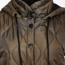Naya Long Quilted Gilet In Thyme