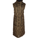 Naya Long Quilted Gilet In Thyme