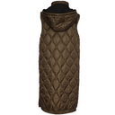 Naya Long Quilted Gilet In Thyme