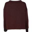 Naya Round Neck Top With Flocking Stitch Detail In Black And Choko