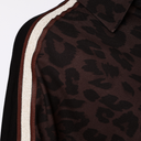Naya Animal Print Shirt With Contrast Trim In Black And Choko