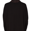 Naya Animal Print Shirt With Contrast Trim In Black And Choko