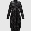 Alembika Velvet Dress In Grey Leopard