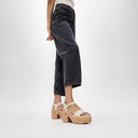 Fitflop Platform Leather/Cork Heeled Ankle-Strap Sandals Paris Beige