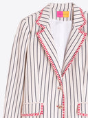 Vilagallo Cream Jacket With Navy Stripe