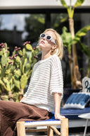 Maud & Sacha Silver Ivory Fringe Neck and Sleeve Jumper