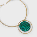 Katerina Vassou  Small Disc Pendant Green/Gold