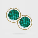 Katerina Vassou  Small Disc Pendant Green/Gold