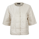 Margittes 1/2 Sleeve Woven T-Shirt In Cream