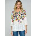 ET Lois Honey Scoop Neck Fine Knit Top Teardrops