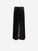 Vilagallo Palazzo Black Velvet Trousers With Shimmer
