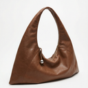 amorphose Large Shoulder Bag Tan Leather