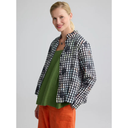Luukaa Mireya Linen Shirt In Black And white Check