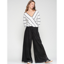 Vilagallo Palazzo Black Velvet Trousers With Shimmer