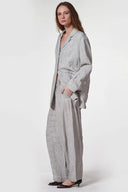 Baci Pin Stripe Trouser In Salt