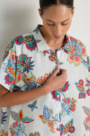 Sahara Botanical Floral  Linen Long Shirt