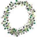 Lotusfeet Wire Work Crystal Bead Choker In Green