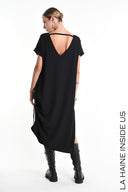 La Haine Black Dress with Side Ruching