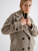 Marella Fantino Short Cheveron Coat in Brown
