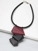 Indira Mango Wood Necklace In Black And Red