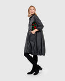 Alembika Shirt dress with Velvet Print Side Panel and Large Pocket