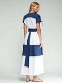 Vilagallo Blue And White Striped Dress